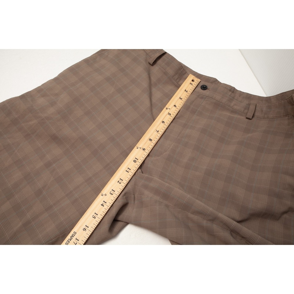 Nike Golf Shorts Mens 40 Brown Plaid Fit Dry Flat Front Athletic 347141-242 - Picture 8 of 10